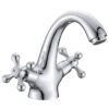 Basin Mixer Two-Handle Tap with Pop-Up – Chrome | Dual Control Bathroom Tap