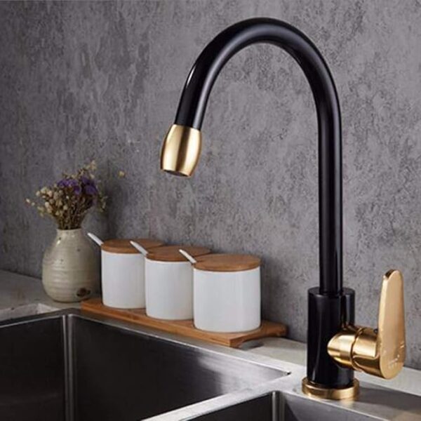 Kitchen Mixer Tap – Black & Gold