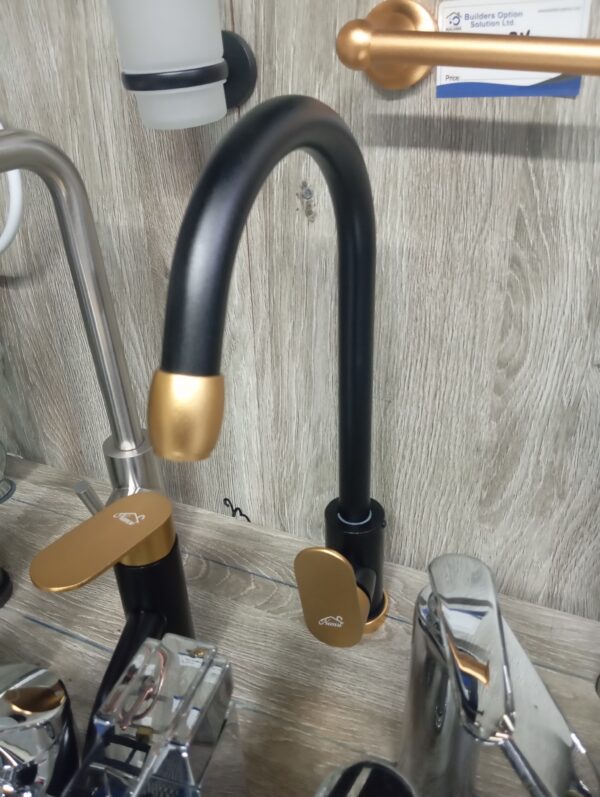 Kitchen Mixer Tap – Black & Gold