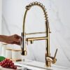 Kitchen Mixer Pullout Spring Tap – Gold