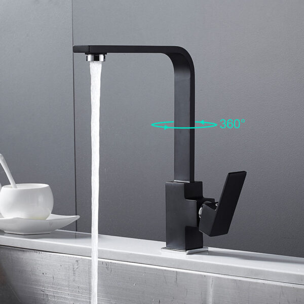 Modern Single Handle Kitchen Hot & Cold Tap — Matte Black 11 Modern Single Handle Kitchen Hot & Cold Tap — Matte Black