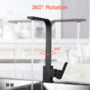 Modern Single Handle Kitchen Hot & Cold Tap — Matte Black 5 Modern Single Handle Kitchen Hot & Cold Tap — Matte Black
