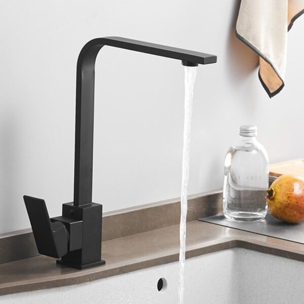 Modern Single Handle Kitchen Hot & Cold Tap — Matte Black 9 Modern Single Handle Kitchen Hot & Cold Tap — Matte Black