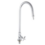 Silver Laboratory Tap with Swivel Nozzle – Bench Mounted