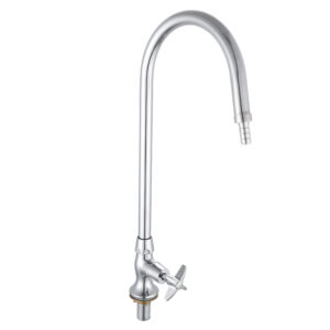 Silver Laboratory Tap with Swivel Nozzle – Bench Mounted