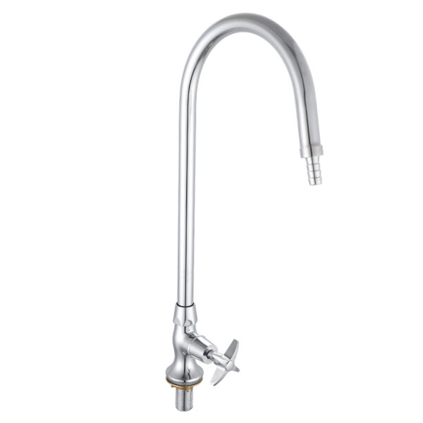 Silver Laboratory Tap with Swivel Nozzle – Bench Mounted