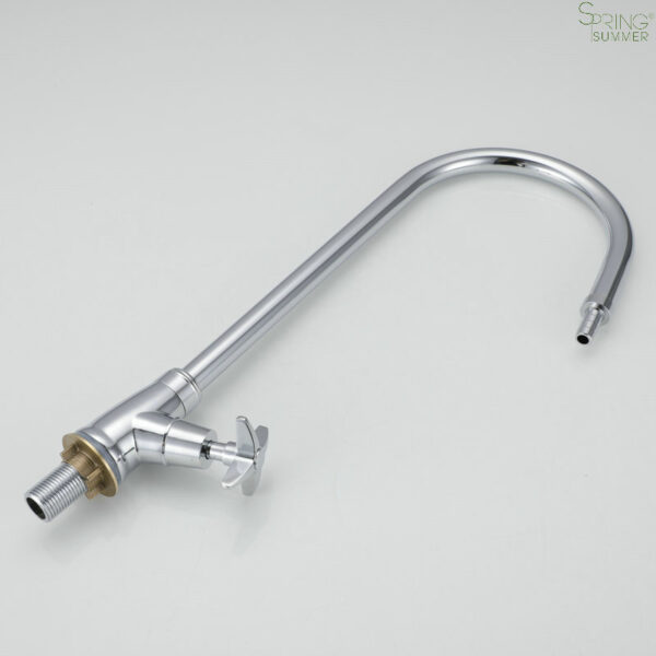 Silver Laboratory Tap with Swivel Nozzle – Bench Mounted