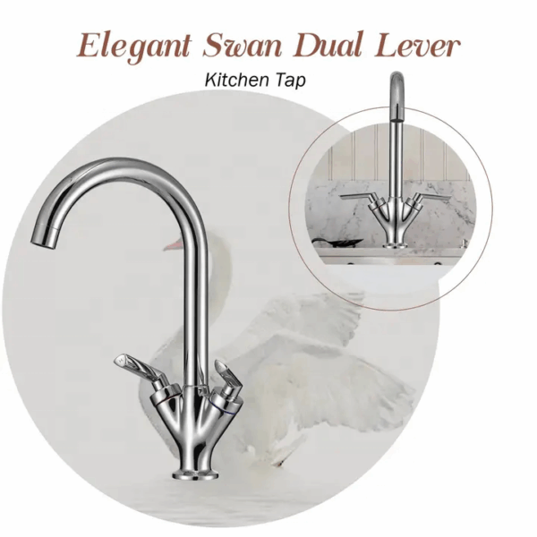 Single-Hole Double-Handle Monoblock Chrome Tap
