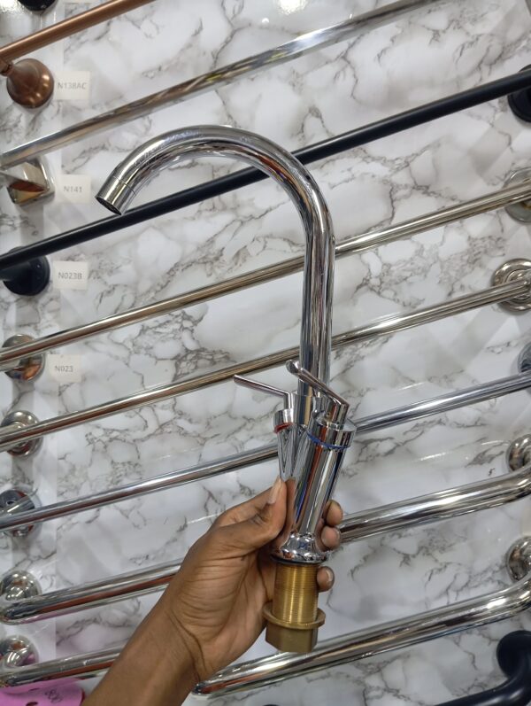 Single-Hole Double-Handle Monoblock Chrome Tap