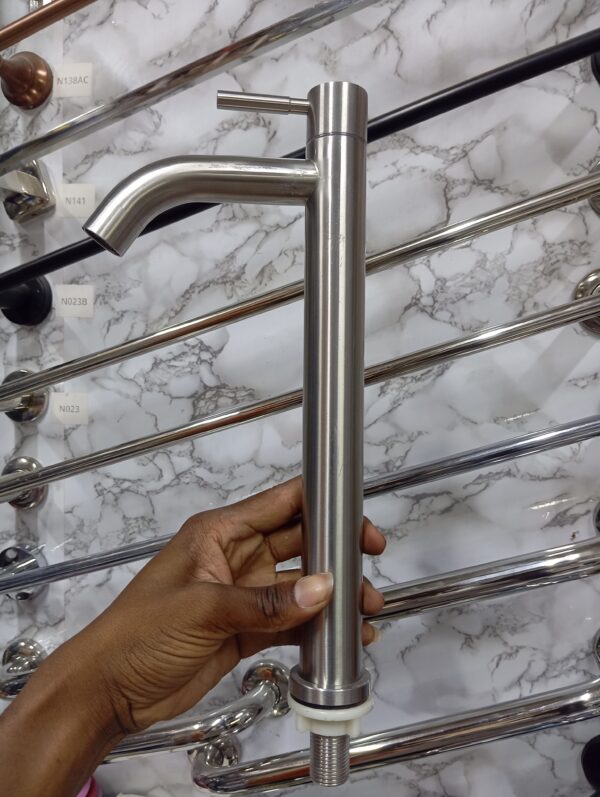 Tall Stainless Steel Cold Water Basin Tap — Countertop Vessel Type 10 (3) Tall Stainless Steel Cold Water Basin Tap — Countertop Vessel Type