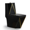 Luxury One-Piece Obsidian Geometric WC – Half Set