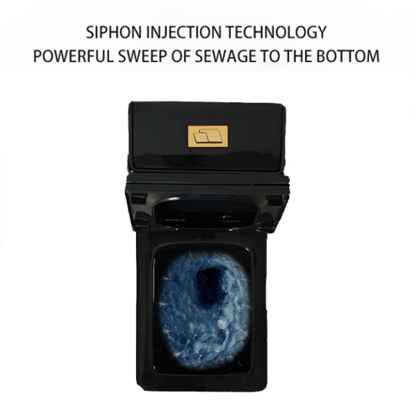 Luxury One-Piece Obsidian Geometric WC – Half Set