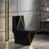 Luxury One-Piece Obsidian Geometric WC – Half Set