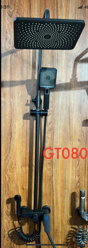 15 Matte Black Multi-Flow Rainfall Shower System