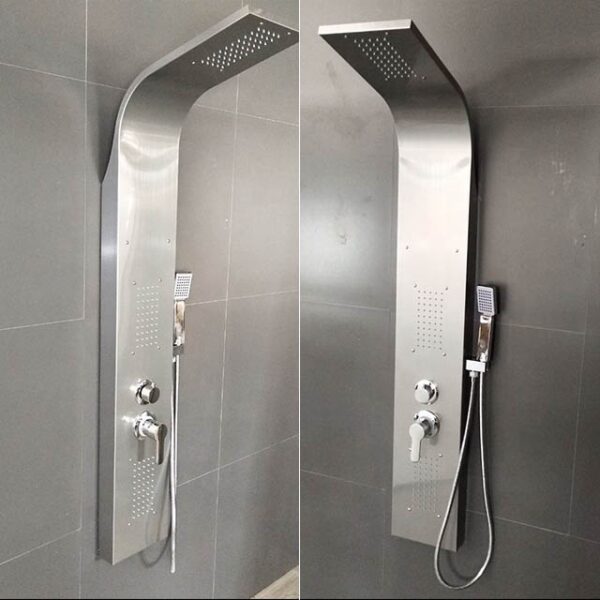 17(10) Brushed Nickel Rainfall & Waterfall Shower Panel System