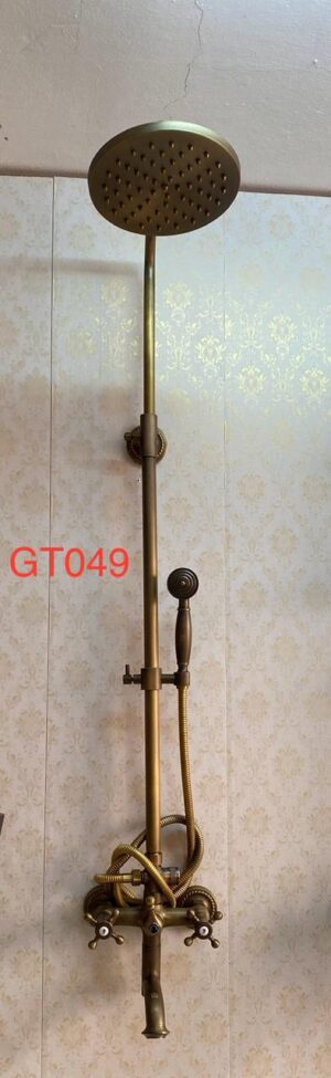 19 Antique Brass Traditional Rainfall Shower System