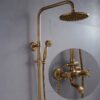 Antique Brass Traditional Rainfall Shower System