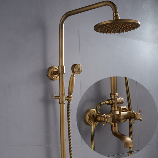 Antique Brass Traditional Rainfall Shower System