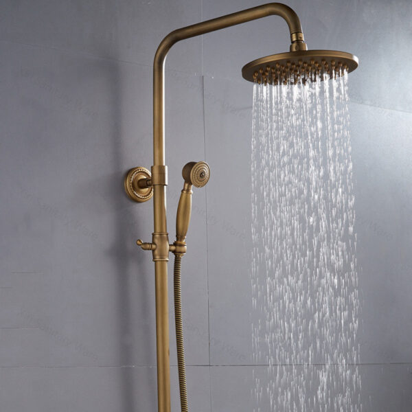 Antique Brass Traditional Rainfall Shower System