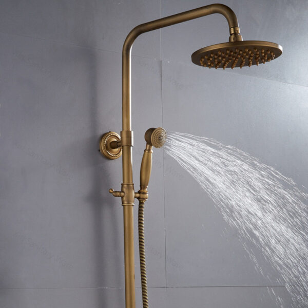 Antique Brass Traditional Rainfall Shower System