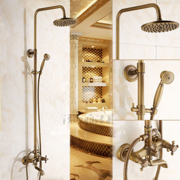 Antique Brass Traditional Rainfall Shower System