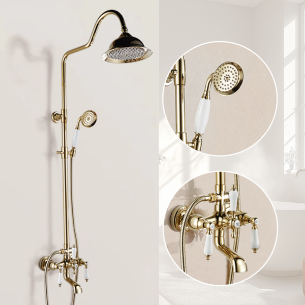 Gold Traditional Rainfall Shower System