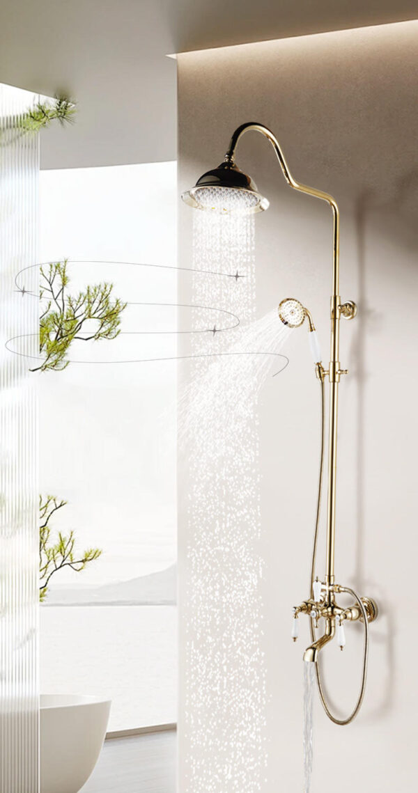 Gold Traditional Rainfall Shower System