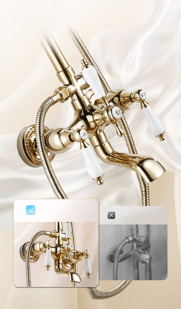 Gold Traditional Rainfall Shower System
