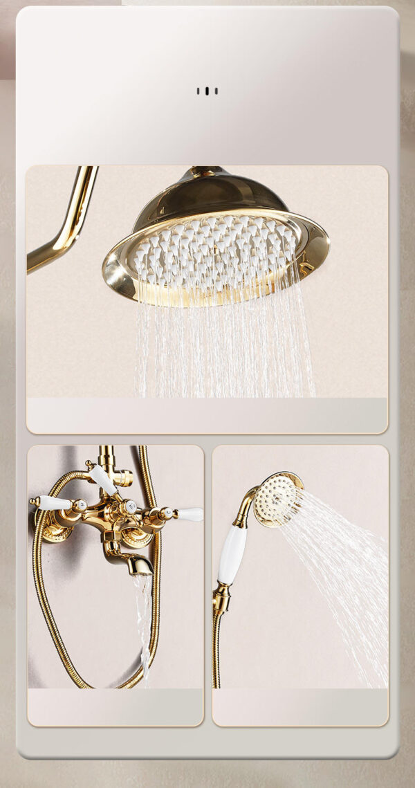 Gold Traditional Rainfall Shower System