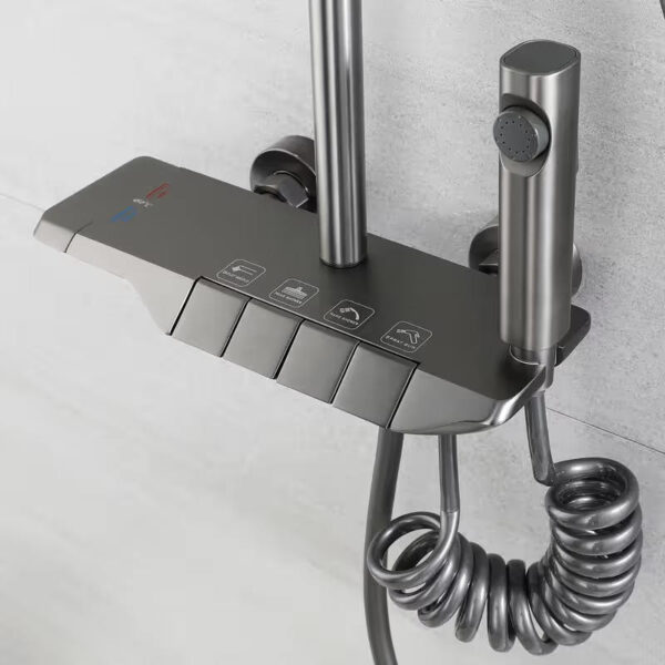 Gunmetal Grey Smart Piano-Key Shower System