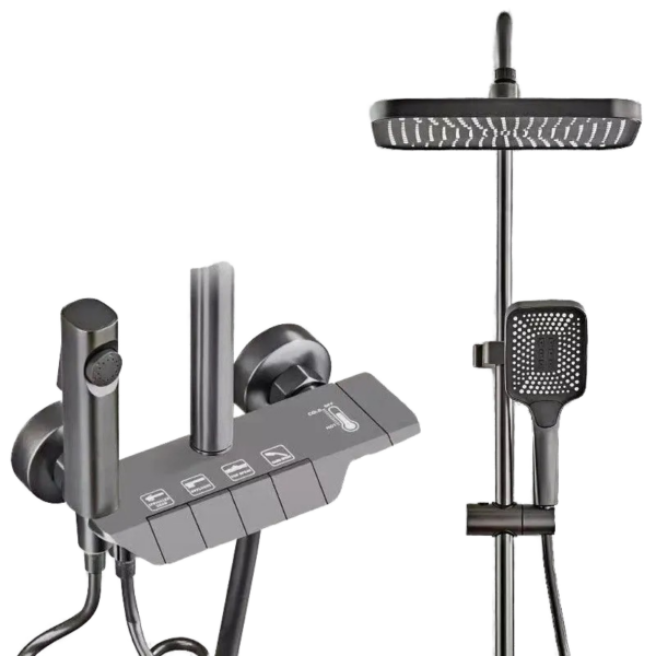 Gunmetal Grey Smart Piano-Key Shower System