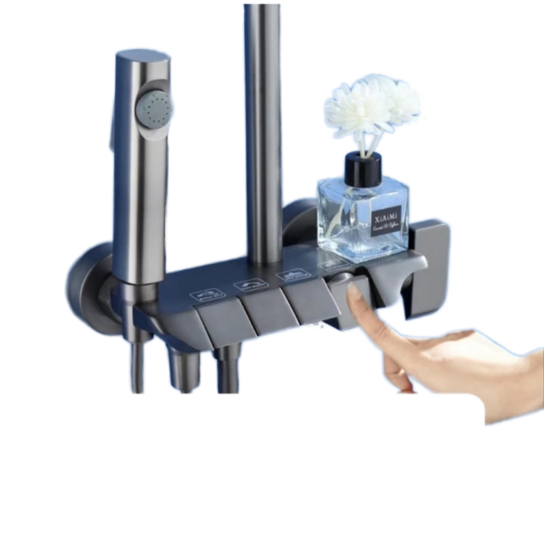 Gunmetal Grey Smart Piano-Key Shower System