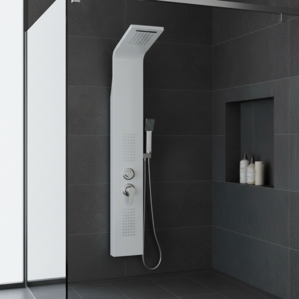 26(7) Matte White Multi-Function Shower Panel