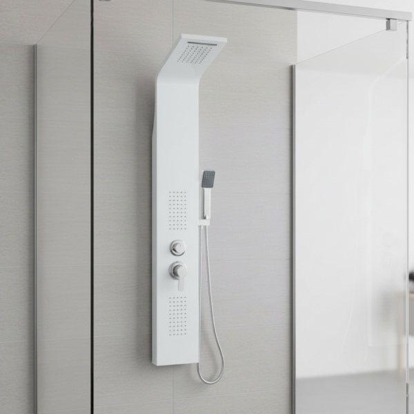 26(8) Matte White Multi-Function Shower Panel