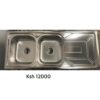 Rectangular Double Bowl Single Drain Stainless Steel Sink (Geometric Design - Drainage Kit Included)