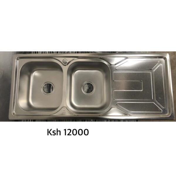 Rectangular Double Bowl Single Drain Stainless Steel Sink (Geometric Design - Drainage Kit Included)