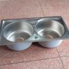 Round Double Bowl Stainless Steel Sink (Drainage Kit Included)