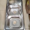 Rectangular Double Bowl with Side Bin Stainless Steel Sink (Drainage Kit Included)A heavy-duty rectangular kitchen sink featuring two large identical washing basins, an integrated Side Bin for specialized soaking, and a complete professional drainage installation kit.