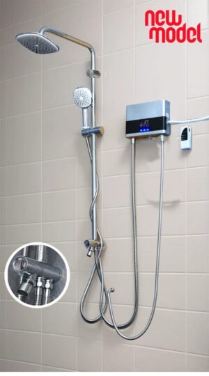 5 Mirror-Chrome Digital Thermal Shower Station with 3-Way Flow