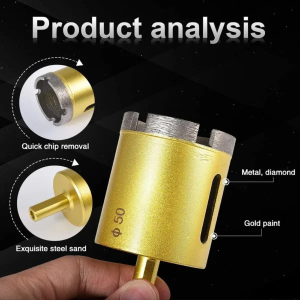 50mm Diamond Core Bit | Professional Heavy-Duty Stone & Granite Hole Saw