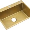 Gold Rectangular Single Bowl Kitchen Sink (Drainage Kit Included)