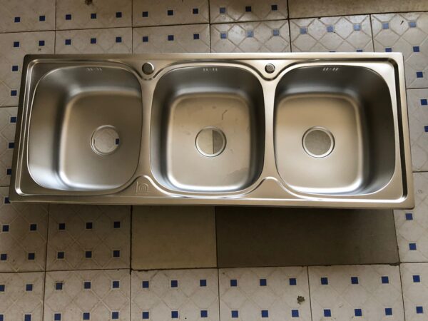 Rectangular Triple Bowl Stainless Steel Sink (Standard Triple Basin)