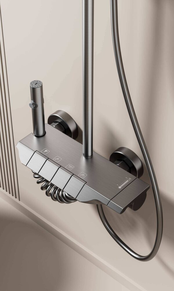9(1) Gunmetal Grey Smart Rainfall Shower System