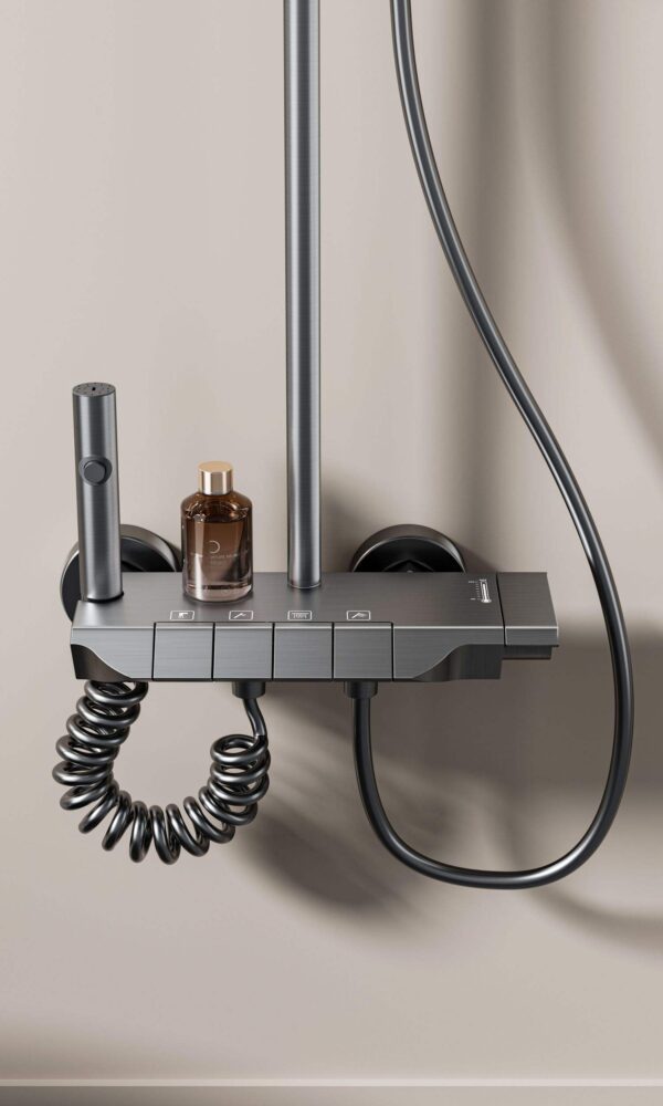 9(2) Gunmetal Grey Smart Rainfall Shower System