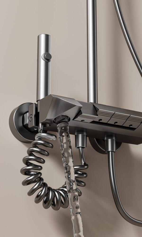 9(4) Gunmetal Grey Smart Rainfall Shower System