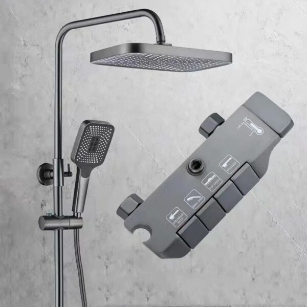 9(8) Gunmetal Grey Smart Rainfall Shower System