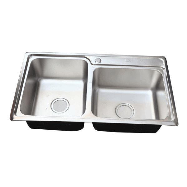 Rectangular Double Bowl Stainless Steel Sink (Dasen Model - Drainage Kit Included)