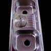 Rectangular Double Bowl with Center Bin Stainless Steel Sink (Drainage Kit Included)