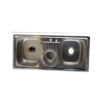 Rectangular Double Bowl with Center Bin Stainless Steel Sink (Drainage Kit Included)
