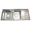 Rectangular Double Bowl Single Drain Stainless Steel Sink (Linear Design - Drainage Kit Included)